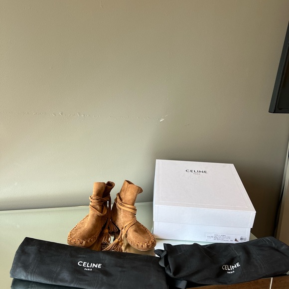 CELINE Marlou Suede Ankle Boots FR 38.5 - Picture 5 of 5